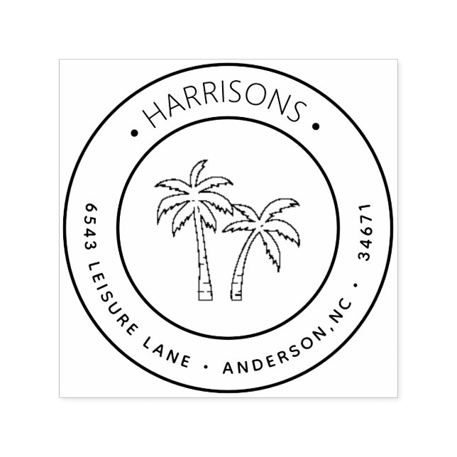 Tropical Palms Return Address Self-inking Stamp (Design)