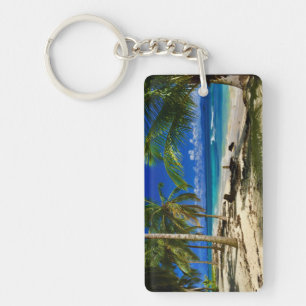 Tropical Palms San Blas Panama Sandy Beach Island Key Ring