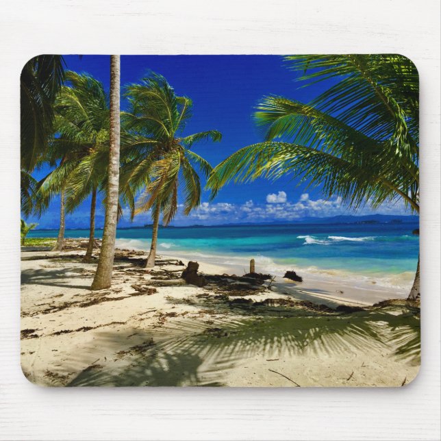 Tropical Palms San Blas Panama Sandy Beach Island Mouse Mat (Front)