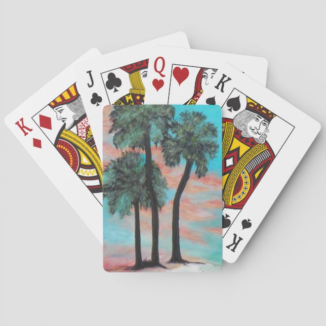TROPICAL PALMS SUNSET II Playing Cards (Back)