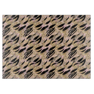 Tropical Palms Tiger Animal Print Cutting Board