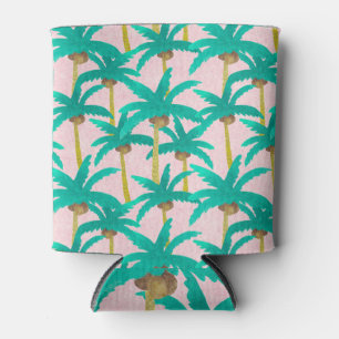 Tropical Palms: Watercolor Summer Pattern Can Cooler