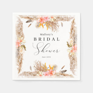Tropical Pampas Bridal Shower  Napkin