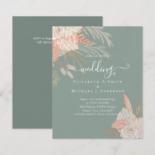 Tropical Pampas Grass Terracotta Wedding