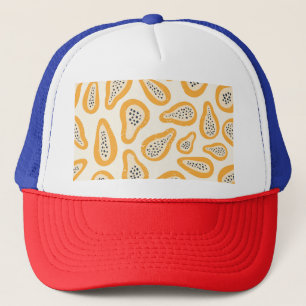 Tropical Papaya: Grunge, Hand Drawn. Trucker Hat