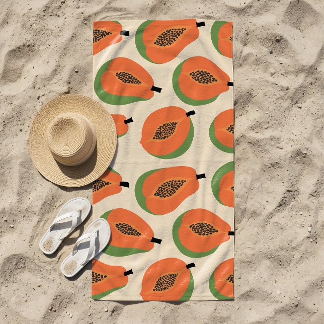 Tropical Papaya Warm Orange Beach Towel (Creator Uploaded)