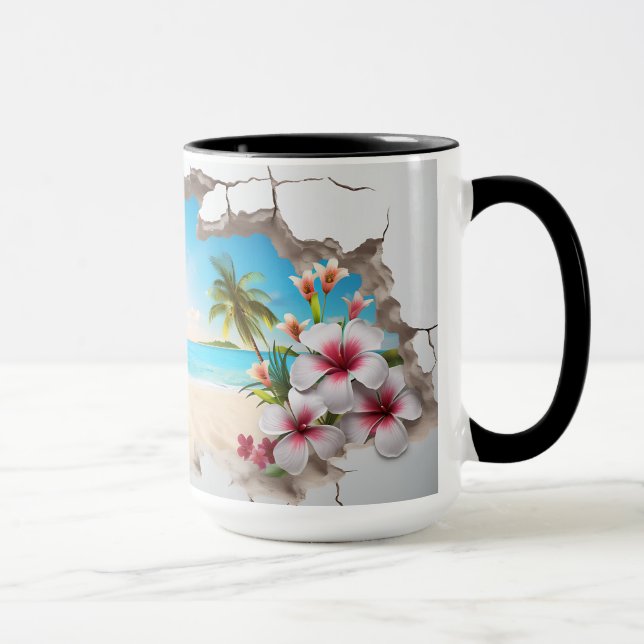 Tropical Paradise Beach - 3D Mug (Right)