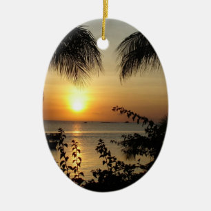 Tropical Paradise Beach Ceramic Tree Decoration