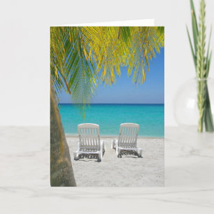 Tropical paradise beach in the Caribbean Card