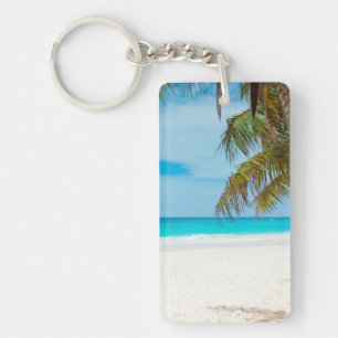 Tropical Paradise Beach Key Ring