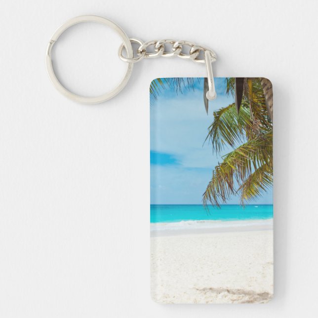 Tropical Paradise Beach Key Ring (Front)