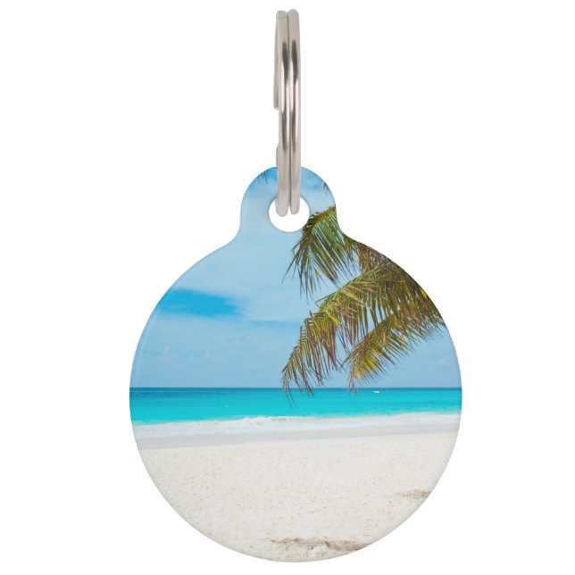 Tropical Paradise Beach Pet Tag (Front)