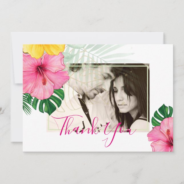 Tropical Paradise Beach Wedding Vibrant Florals (Front)