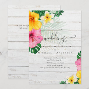Tropical Paradise Beach Wedding Vibrant Florals