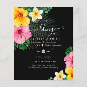 Tropical Paradise Beach Wedding Vibrant Florals Flyer