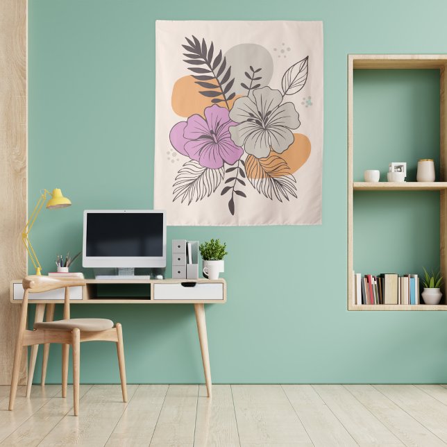 Tropical Paradise Botanical Art, Boho  Tapestry (Creator Uploaded)