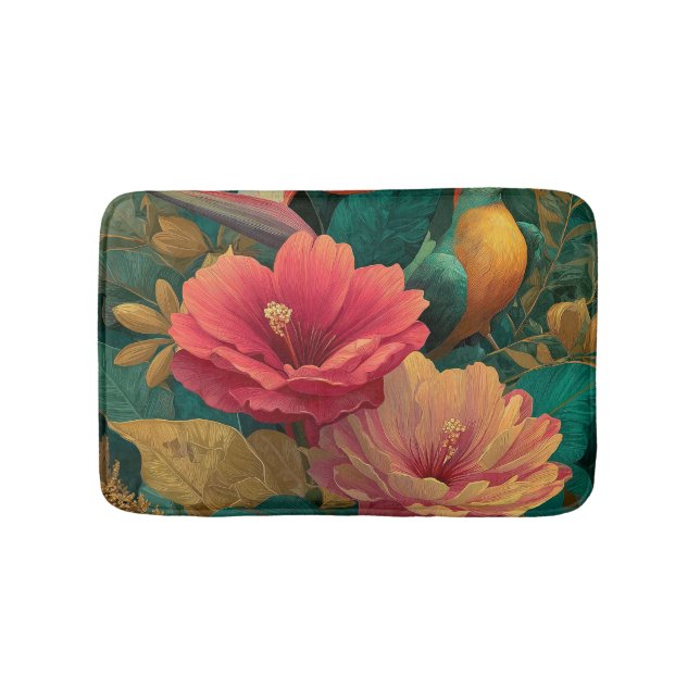 Tropical Paradise Botanical Bath Mat & Rug (Front)
