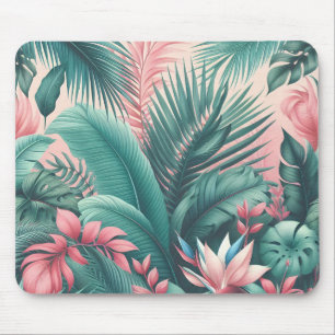 Tropical Paradise Botanical Pattern Mouse Mat