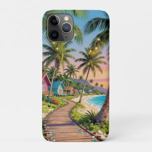 Tropical Paradise Coastal Seaside Cottage Ocean  iPhone 11 Pro Case