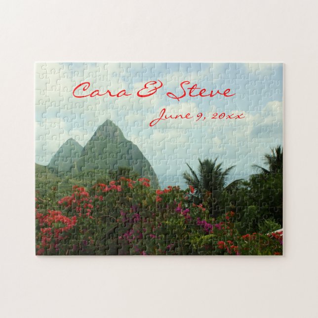 Tropical Paradise Customisable Wedding Puzzle (Horizontal)
