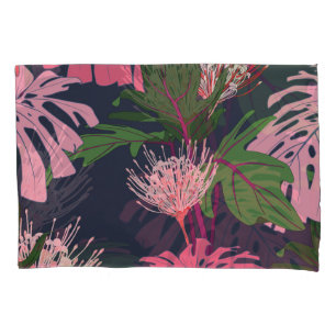 Tropical Paradise: Exotic Leaves and Flowers Pillowcase