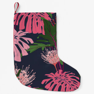 Tropical Paradise: Exotic Leaves and Flowers Small Christmas Stocking