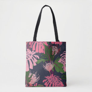 Tropical Paradise: Exotic Leaves and Flowers Tote Bag