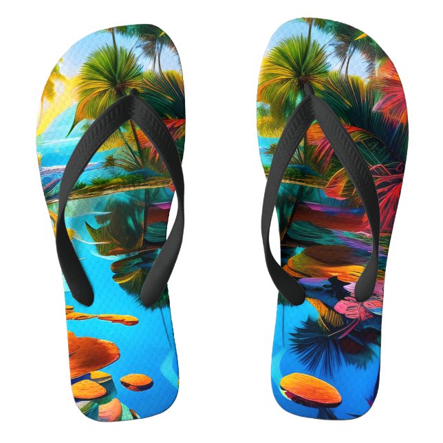 Tropical Paradise Flip Flops (Footbed)