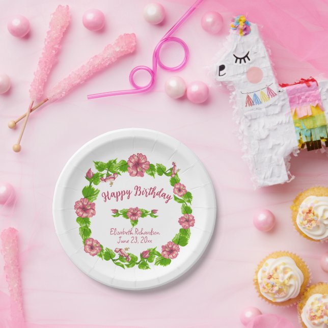 Tropical Paradise Floral Design Paper Plate (Party)