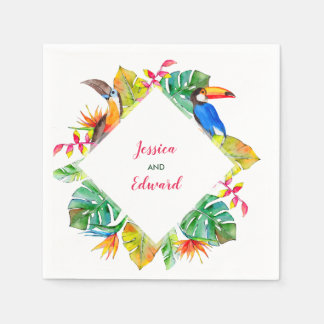 Tropical Paradise Floral Hawaiian Wedding Napkin
