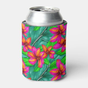 Tropical Paradise Floral Pattern Can Cooler
