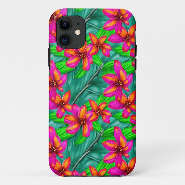 Tropical Paradise Floral Pattern Case-Mate iPhone Case (Back)