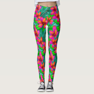 Tropical Paradise Floral Pattern Leggings