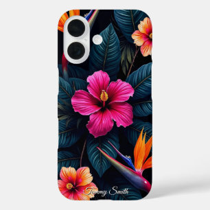 Tropical Paradise Floral Pattern Vibrant Botanic iPhone 16 Case