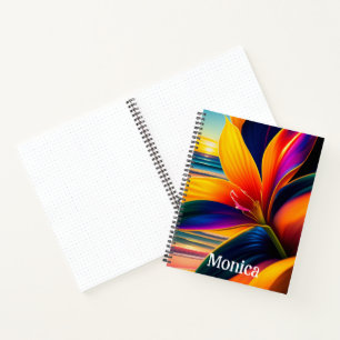 Tropical Paradise Flowers Personalised Bullet Notebook