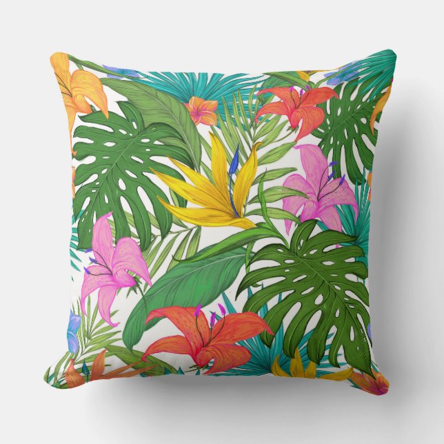 Tropical Paradise Foliage & Flora – Cushion (Front)