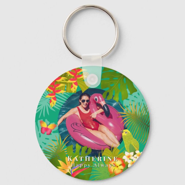 Tropical Paradise Green Keychain (Front)
