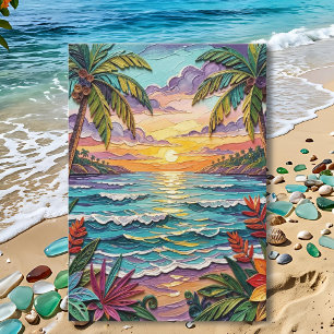 Tropical Paradise   Happy Anniversary Card