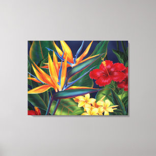 Tropical Paradise Hawaiian 3-Panel Wrapped Canvas