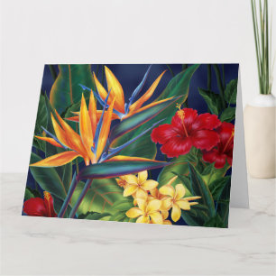 Tropical Paradise Hawaiian Big Greeting Card