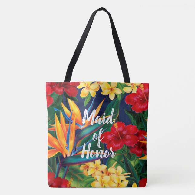 Tropical Paradise Hawaiian Customisable Beach Bag (Front)
