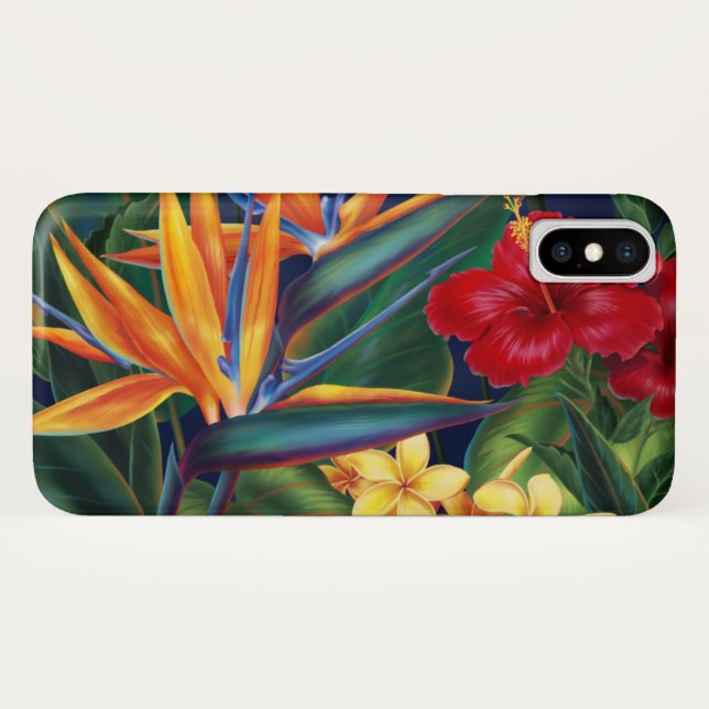 Tropical Paradise Hawaiian Floral Case-Mate iPhone Case (Back (Horizontal))
