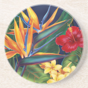 Tropical Paradise Hawaiian Floral Coaster