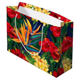 Tropical Paradise Hawaiian Floral Large Gift Bag