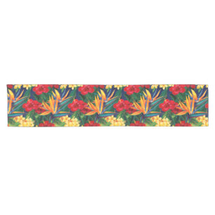 Tropical Paradise Hawaiian Floral Short Table Runner
