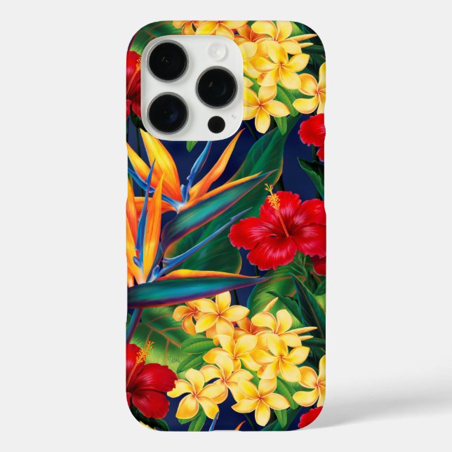 Tropical Paradise Hawaiian Floral Vertical  Case-Mate iPhone Case (Back)