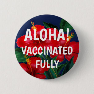 Tropical Paradise Hawaiian Hibiscus Vaccinated 6 Cm Round Badge