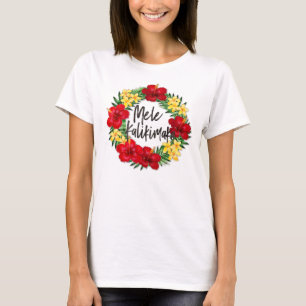 Tropical Paradise Hawaiian Holiday Wreath T-Shirt