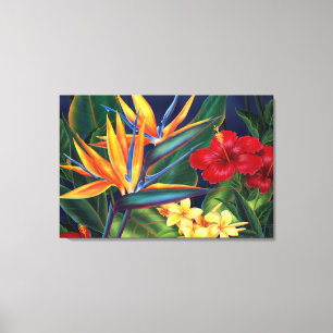 Tropical Paradise Hawaiian Large Wrapped Canvas