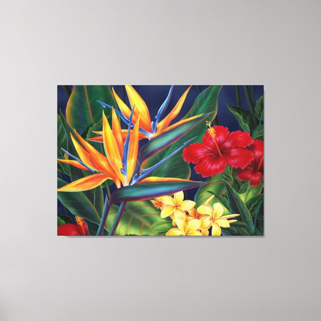 Tropical Paradise Hawaiian Large Wrapped Canvas (Front)